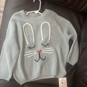 Tres Jolie Accessories Gray Bunny Sweater girls size 6